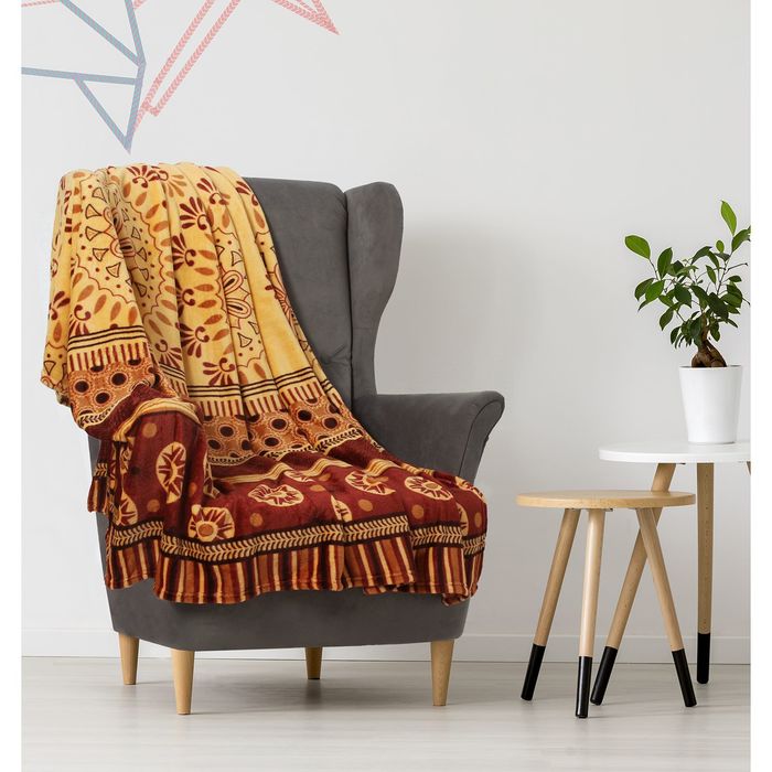 Плед "Этель корал" 2 сп. Калейдоскоп 180х200 см, 100% п/э, корал-флис, двухсторонний 210 гр/м²