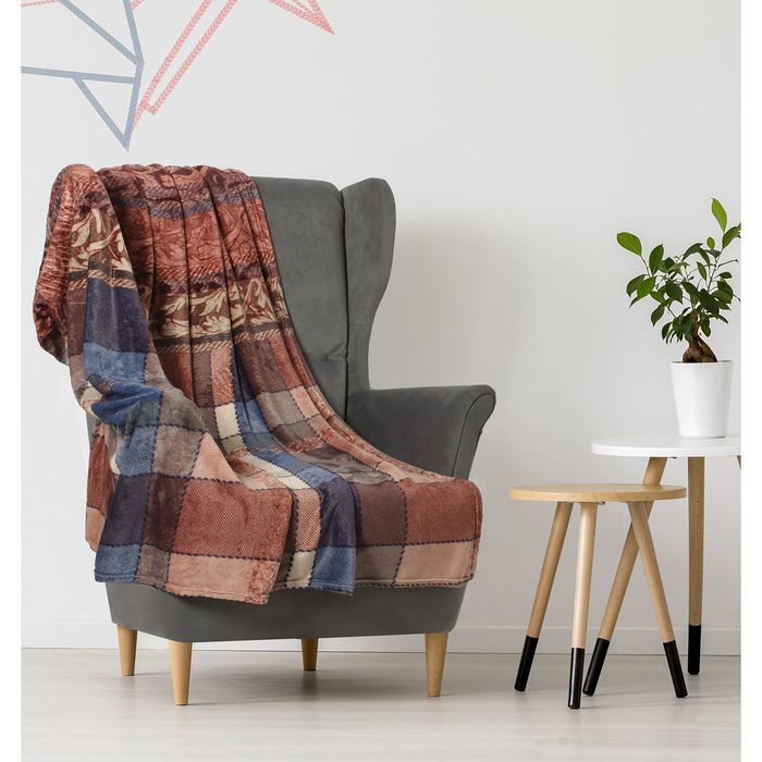 Плед "Этель корал" 2 сп. Стюарт 180х200 см, 100% п/э, корал-флис, двухсторонний 210 гр/м²