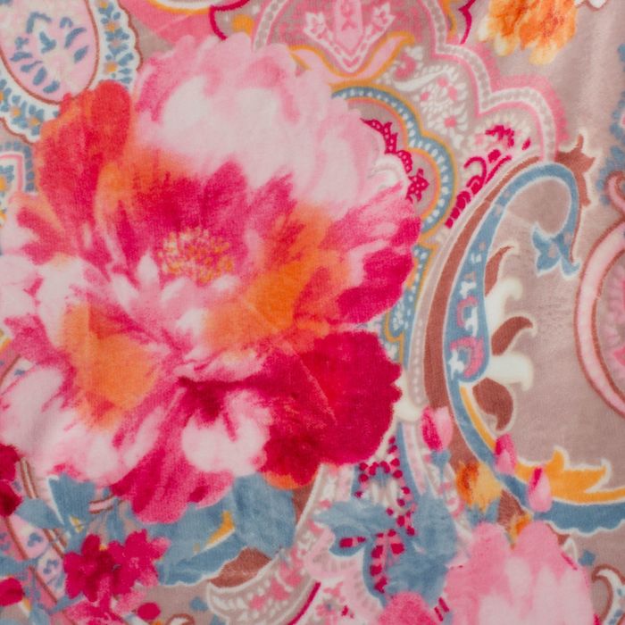 Плед "Этель корал" 2 сп. Пионы 180х200 см, 100% п/э, корал-флис, двухсторонний 210 гр/м²