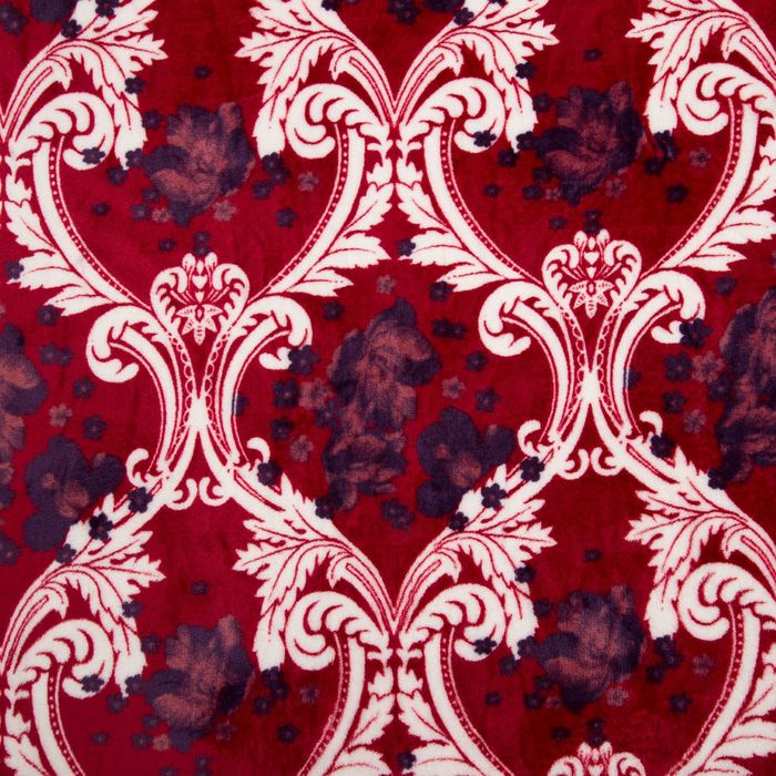 Плед "Этель корал" 2 сп. Дамаск 180х200 см, 100% п/э, корал-флис, двухсторонний 210 гр/м²