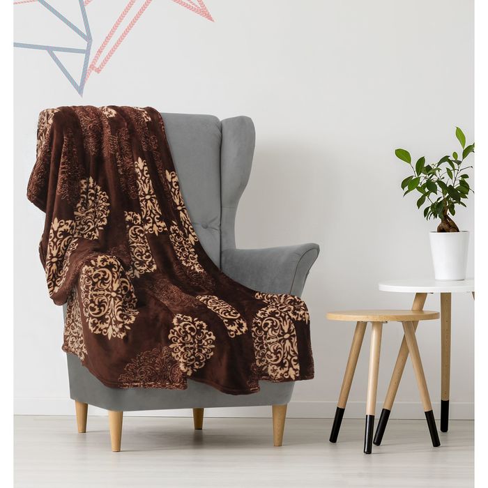 Плед "Этель корал" 2 сп. Династия 180х200 см, 100% п/э, корал-флис, двухсторонний 210 гр/м²