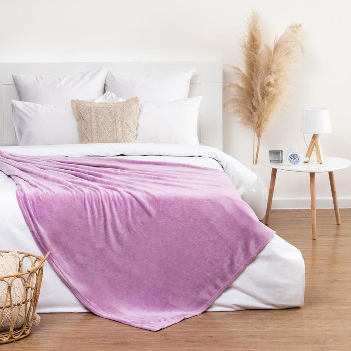 Плед «Этель: Корал» «Дуэт», 2 сп., 180 × 200 см, п/э (100 %), корал-флис, 210 г/м², цвет фуксия