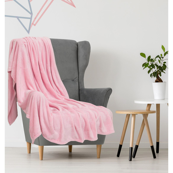 Плед "Этель корал" 2 сп. Дуэт 180х200 см, щербет, 100% п/э, корал-флис 210 гр/м²