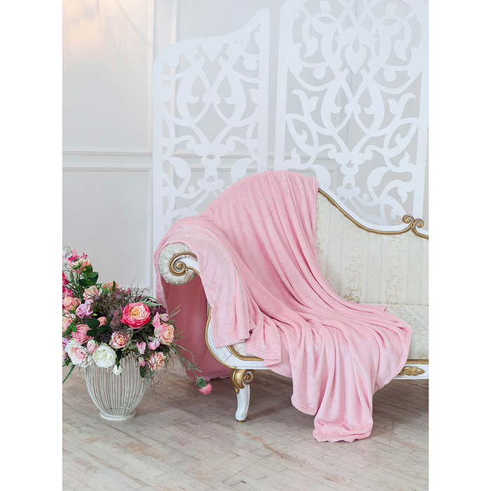 Плед "Этель корал" 2 сп. Дуэт 180х200 см, щербет, 100% п/э, корал-флис 210 гр/м²