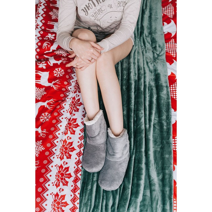 Плед "Этель корал" 2 сп. Марокко180х200 см базальт, 100% п/э, корал-флис 280 гр/м²