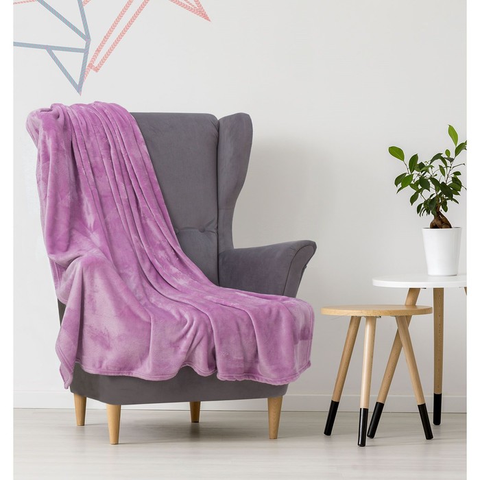 Плед "Этель корал" 2 сп. Марокко 180х200 см фуксия, 100% п/э, корал-флис 280 гр/м²