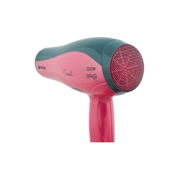 Фен Vitek VT-1328 CR, 2 насадки, черный/розовый