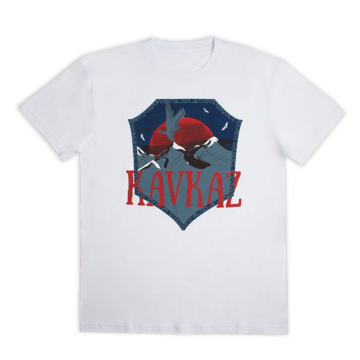 Футболка "Кавказ", бел р-р XL(52), 100% хл