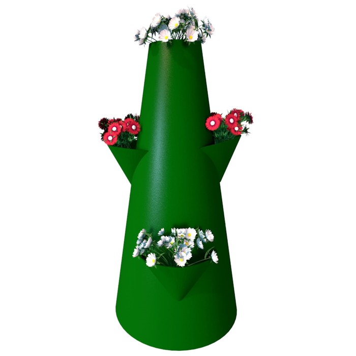 Клумба конусная, d=10-30 см, h=60 см, зелёная