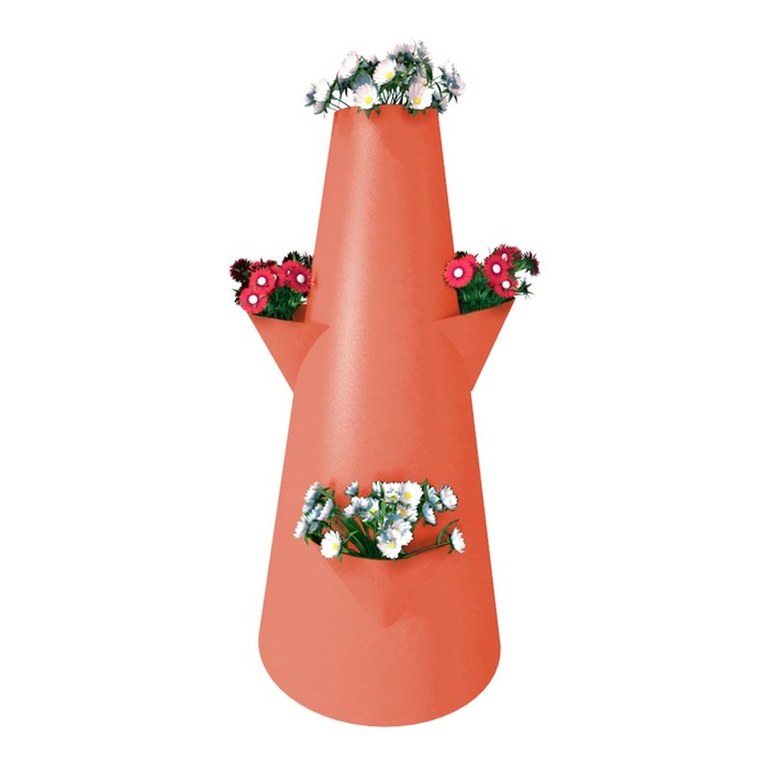 Клумба конусная, d=10-30 см, h=60 см, красная