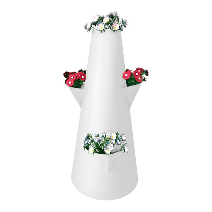 Клумба конусная, d=10-30 см, h=60 см, белая