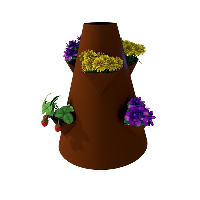 Клумба конусная d=15-45 см, h=60 см, коричневая