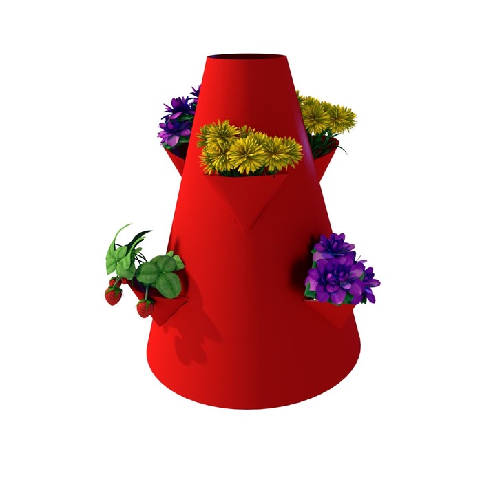 Клумба конусная, d=15-45 см, h=60 см, красная