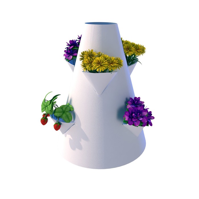 Клумба конусная d=15-45 см, h=60 см, белая