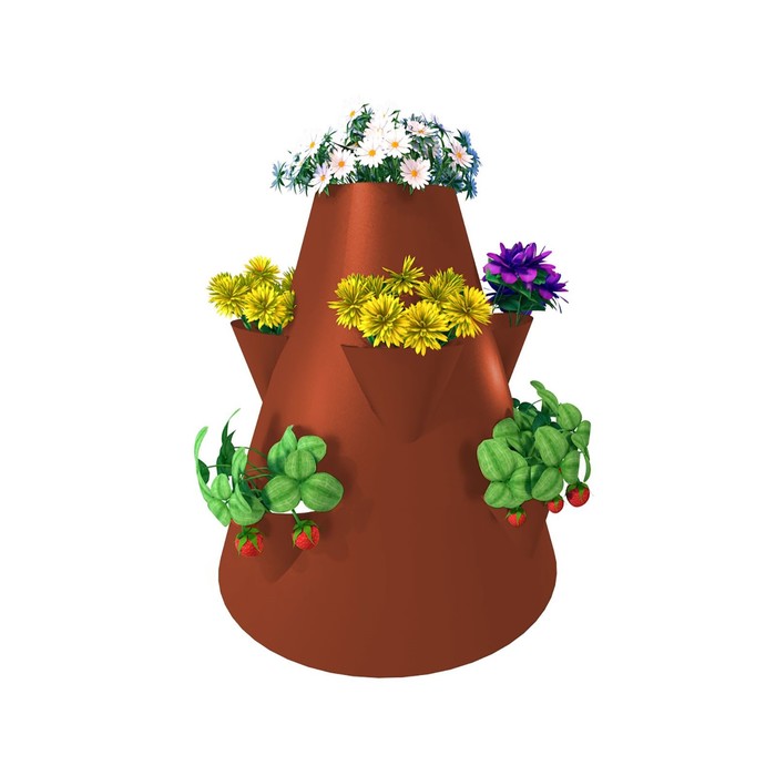 Клумба конусная d=20-60 см, h=60 см, коричневая