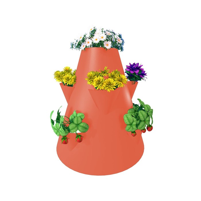 Клумба конусная d=20-60 см, h=60 см, красная