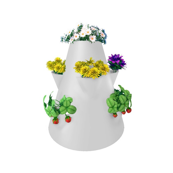 Клумба конусная, d=20-60 см, h=60 см, белая