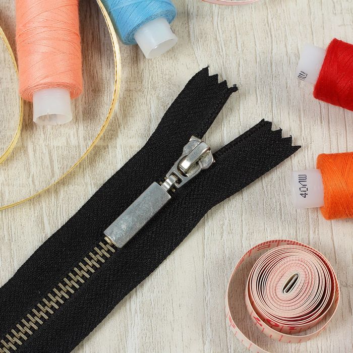 Молния №5, неразъёмная, 16см, цвет чёрный