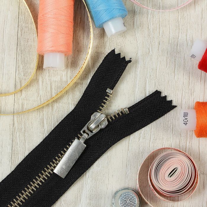 Молния №5, неразъёмная, 16см, цвет чёрный