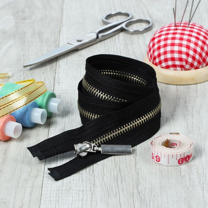 Молния №5, разъёмная, 50см, цвет чёрный