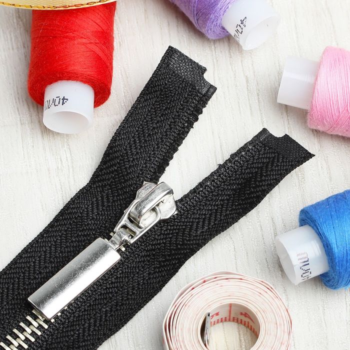 Молния №5, разъёмная, 65см, цвет чёрный