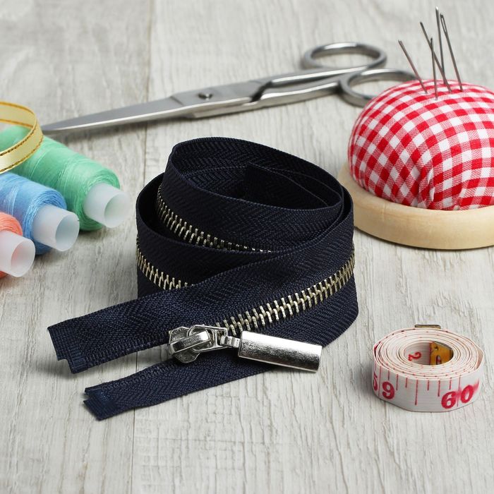 Молния №5, разъёмная, 65см, цвет тёмно-синий