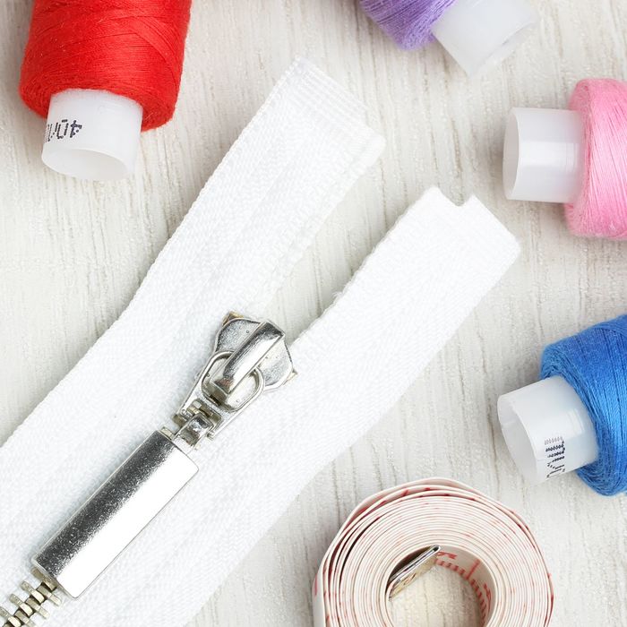 Молния №5, разъёмная, 70см, цвет белый