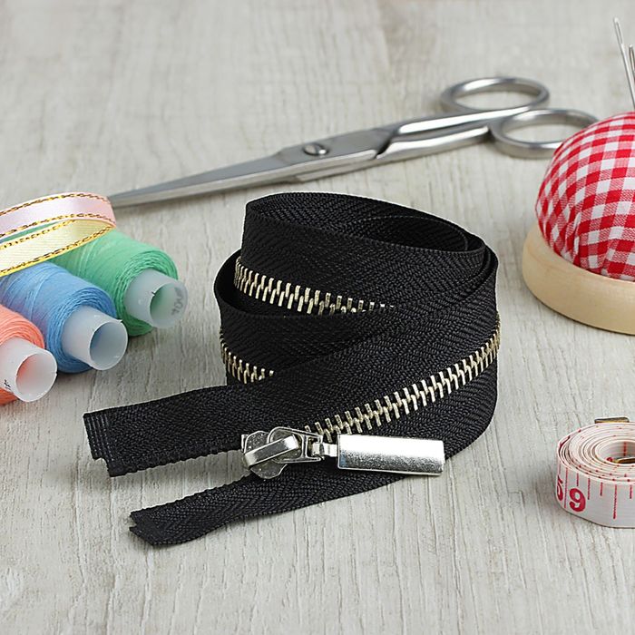 Молния №5, разъёмная, 80см, цвет чёрный