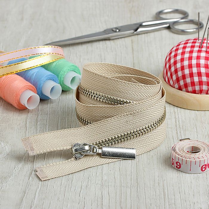 Молния №5, разъёмная, 80см, цвет слоновая кость