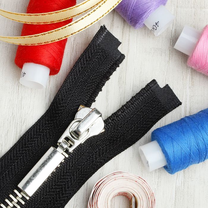 Молния №8, разъёмная, 75см, цвет чёрный