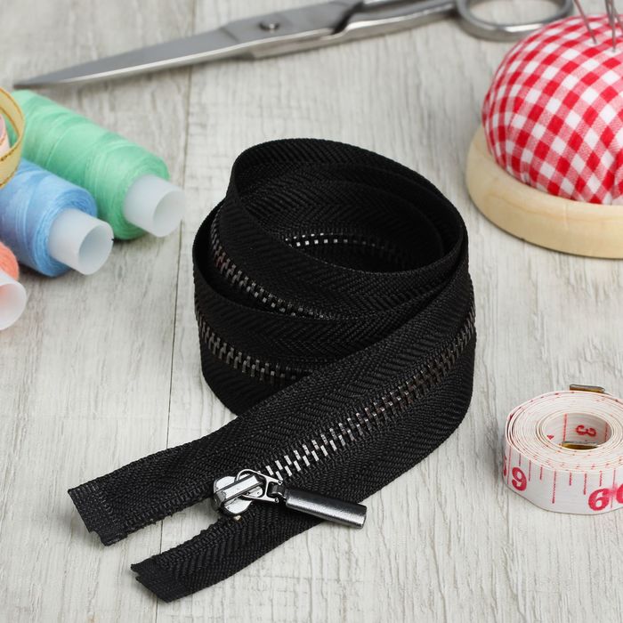 Молния №4, разъёмная, 70см, цвет чёрный