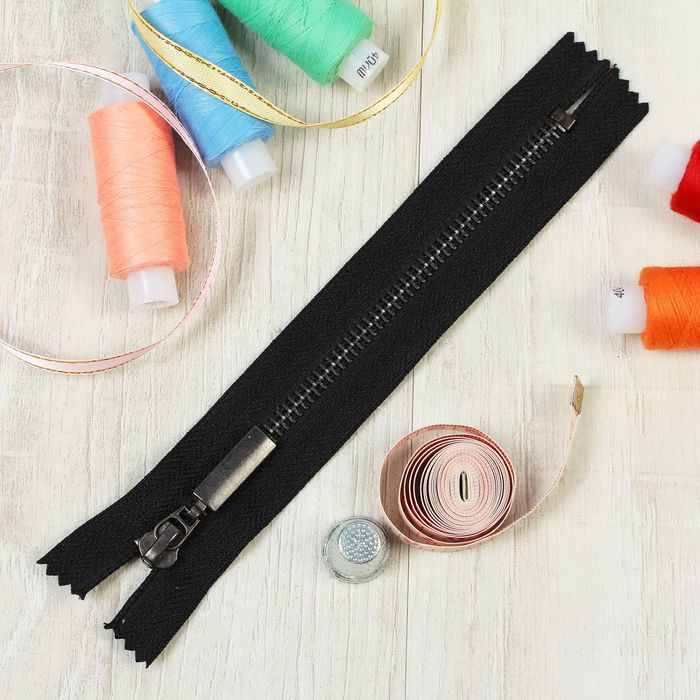 Молния №5, неразъёмная, 16см, цвет чёрный