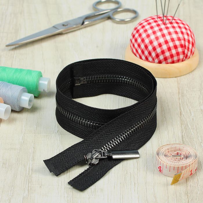 Молния №5, разъёмная, 45см, цвет чёрный