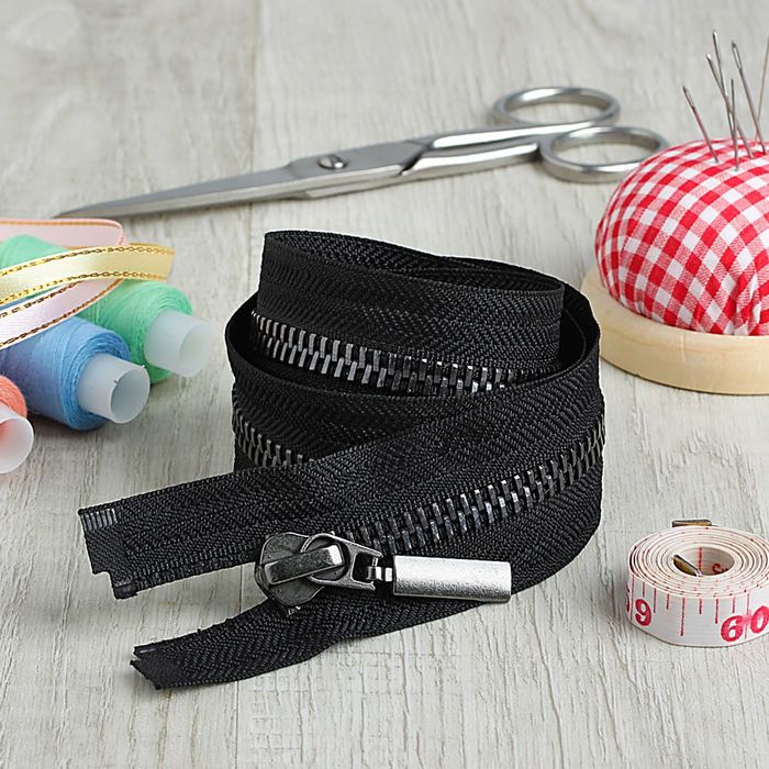 Молния №8, разъёмная, 80см, цвет чёрный