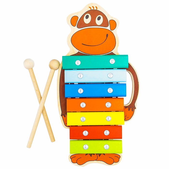 Ксилофон "Обезьяна" 7 нот, окрашенный