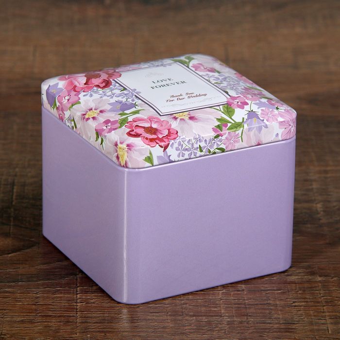 Шкатулка металл квадрат "Любовь навсегда" 8х9х9 см