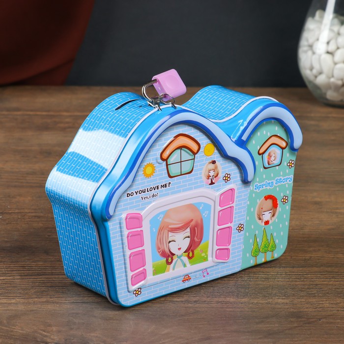 Копилка металл "Домик принцессы" МИКС 13х18х6,5 см