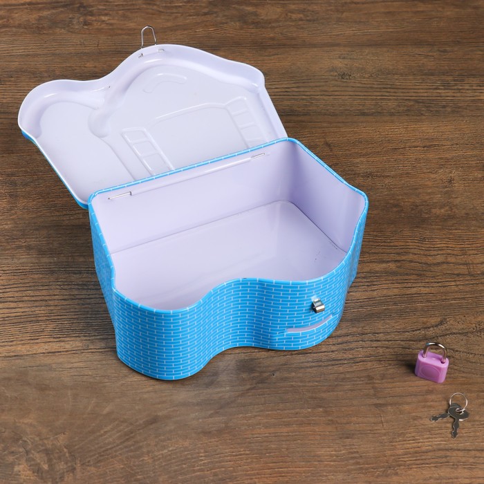 Копилка металл "Домик принцессы" МИКС 13х18х6,5 см