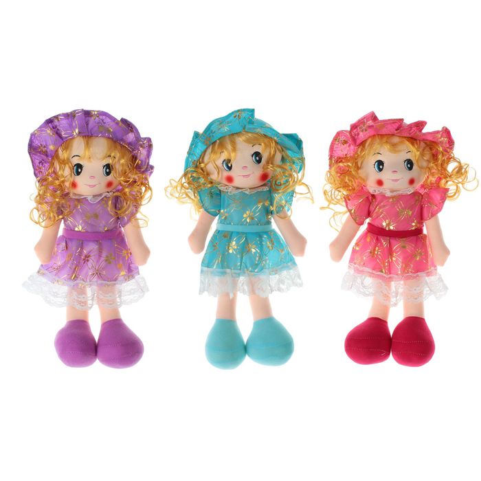 Мягкая игрушка кукла "Девочка" локоны, цвета МИКС