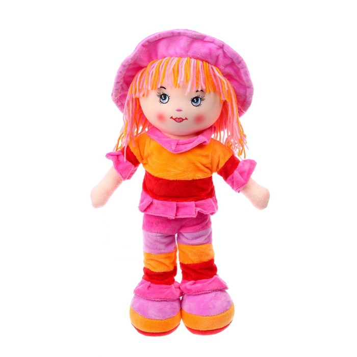 Мягкая игрушка кукла "Девочка" цветочек на груди