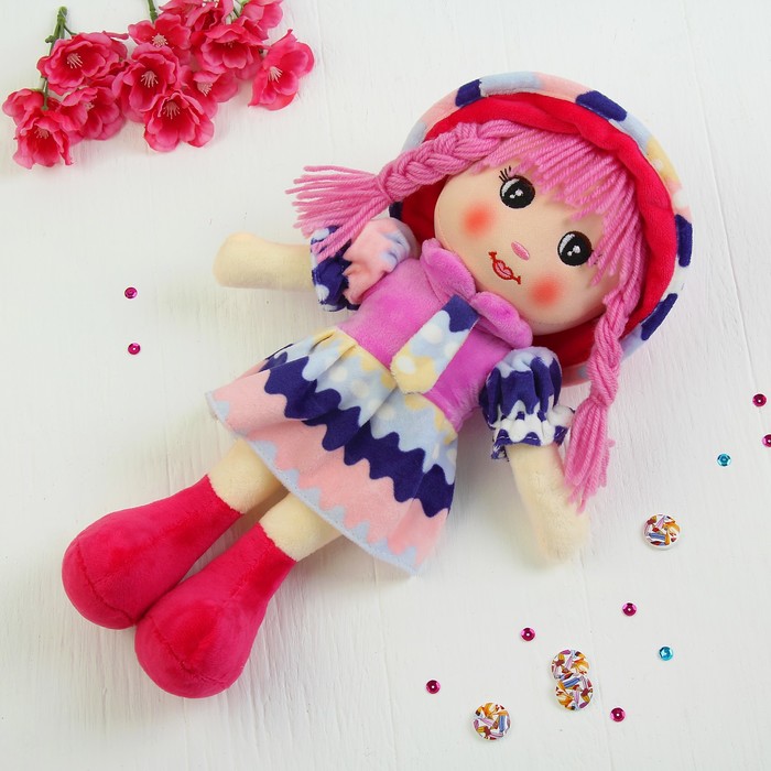 Мягкая игрушка кукла "Девочка" косички, в галстуке, цвета МИКС