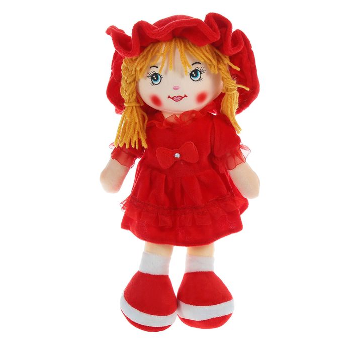 Мягкая игрушка кукла "Девочка" рюши на платье, цвета МИКС