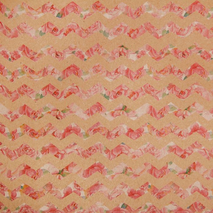 Бумага упаковочная крафт «Цветочные зигзаги», 50 х 70 см