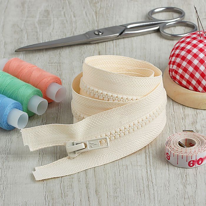 Молния "Трактор", №5, разъёмная, 80см, цвет кремовый