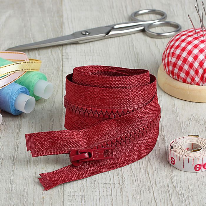 Молния "Трактор", №5, разъёмная, 80см, цвет бордовый