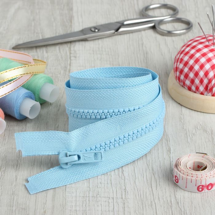 Молния "Трактор", №5, разъёмная, 80см, цвет голубой