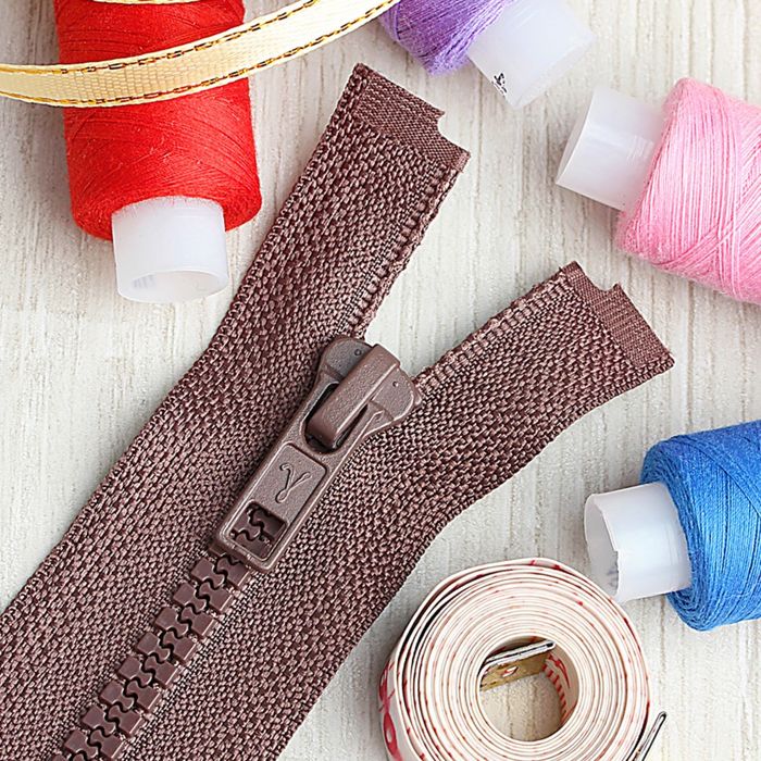 Молния "Трактор", №5, разъёмная, 80см, цвет коричневый