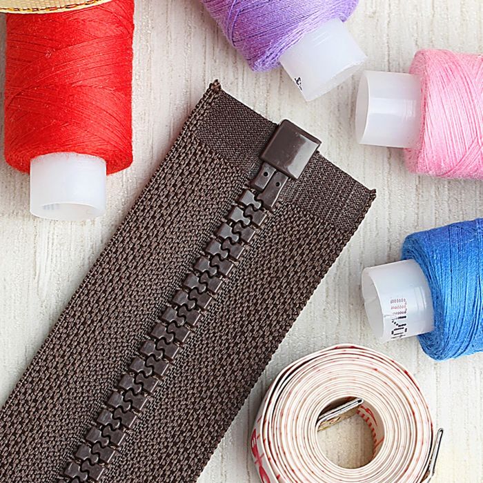 Молния "Трактор", №5, разъёмная, 80см, цвет тёмно-коричневый