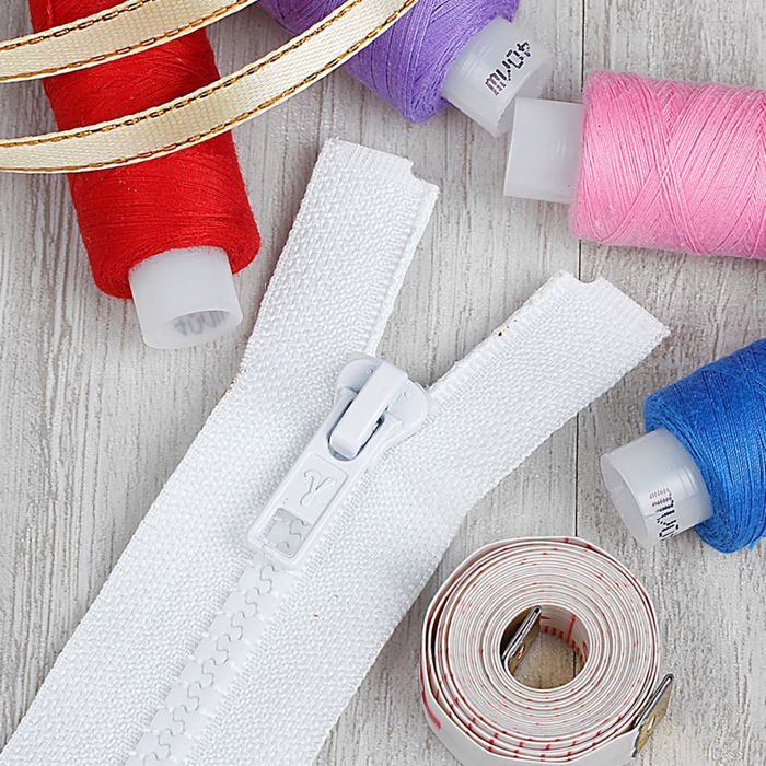 Молния "Трактор", №5, разъёмная, 2 бегунка, 90см, цвет белый