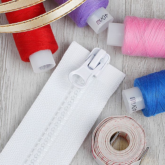 Молния "Трактор", №5, разъёмная, 2 бегунка, 90см, цвет белый